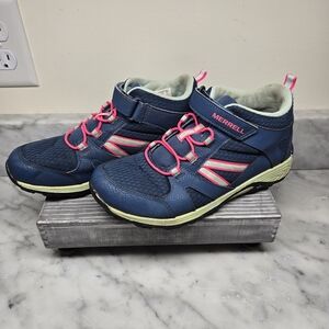 Merrell Kids Outback Mid‎ 2 Hiking Shoes Blue and Pink Sneakers 6.5M Big Kids.